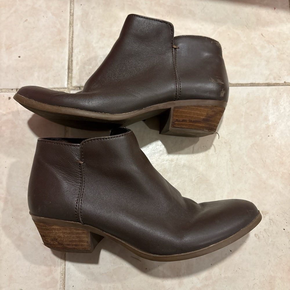 Bass Dark Brown Ankle Booties